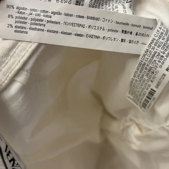 ZARA ZW Mariner High-Waisted Wide Leg Jeans in White - Picture 9 of 9